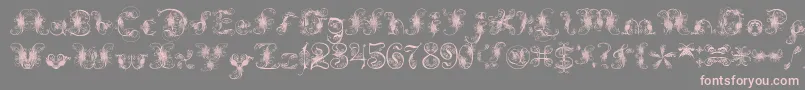 フォントExtravagantPete – 灰色の背景にピンクのフォント