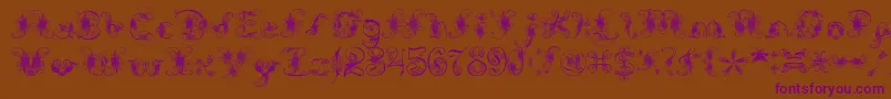 Шрифт ExtravagantPete – фиолетовые шрифты на коричневом фоне