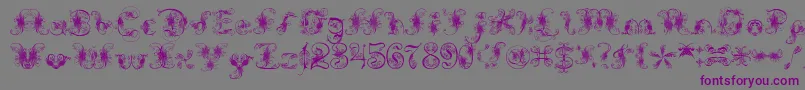Шрифт ExtravagantPete – фиолетовые шрифты на сером фоне