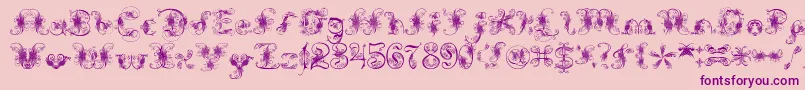 フォントExtravagantPete – ピンクの背景に紫のフォント