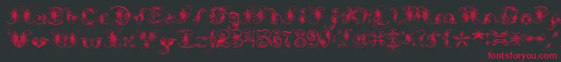 ExtravagantPete-fontti – punaiset fontit mustalla taustalla