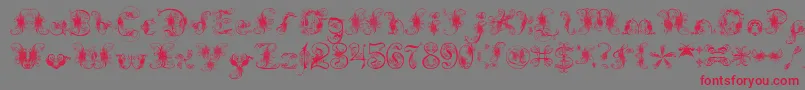 フォントExtravagantPete – 赤い文字の灰色の背景