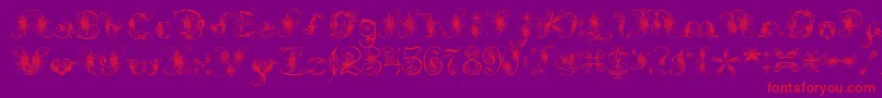 ExtravagantPete-fontti – punaiset fontit violetilla taustalla