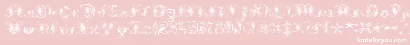 ExtravagantPete-fontti – valkoiset fontit vaaleanpunaisella taustalla