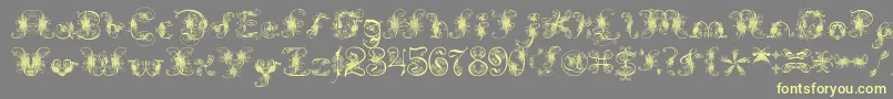 ExtravagantPete-fontti – keltaiset fontit harmaalla taustalla