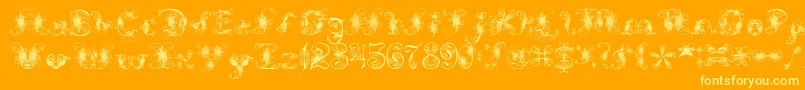 ExtravagantPete-Schriftart – Gelbe Schriften auf orangefarbenem Hintergrund