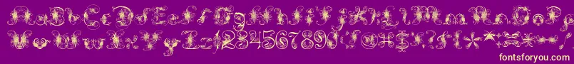 ExtravagantPete-Schriftart – Gelbe Schriften auf violettem Hintergrund