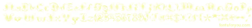 Czcionka ExtravagantPete – żółte czcionki na białym tle
