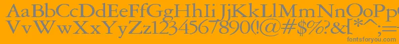 Marino-Schriftart – Graue Schriften auf orangefarbenem Hintergrund