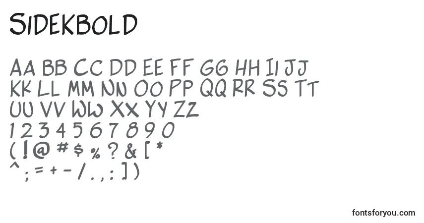 Schriftart SideKBold – Alphabet, Zahlen, spezielle Symbole