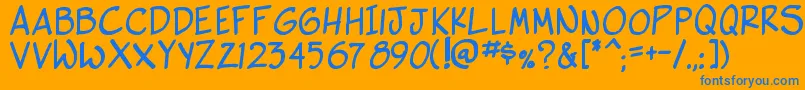 SideKBold Font – Blue Fonts on Orange Background