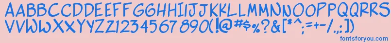 SideKBold Font – Blue Fonts on Pink Background