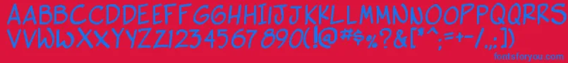 SideKBold Font – Blue Fonts on Red Background