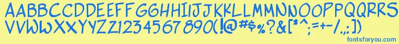 SideKBold Font – Blue Fonts on Yellow Background