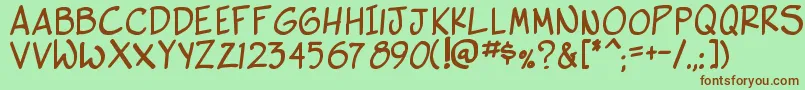 SideKBold-fontti – ruskeat fontit vihreällä taustalla