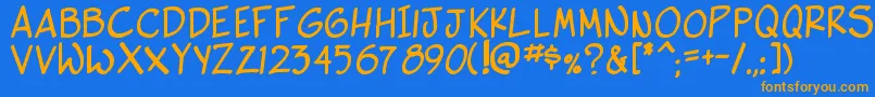 SideKBold Font – Orange Fonts on Blue Background
