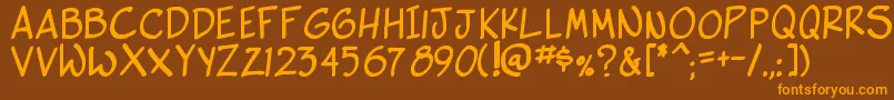 SideKBold Font – Orange Fonts on Brown Background
