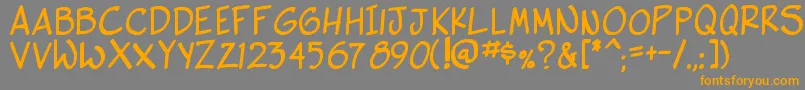 フォントSideKBold – オレンジの文字は灰色の背景にあります。