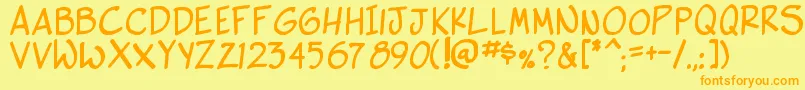 SideKBold Font – Orange Fonts on Yellow Background