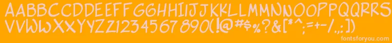 SideKBold-fontti – vaaleanpunaiset fontit oranssilla taustalla