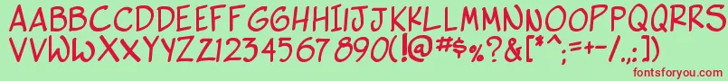 SideKBold Font – Red Fonts on Green Background