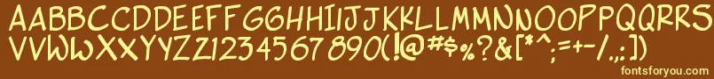 SideKBold-fontti – keltaiset fontit ruskealla taustalla
