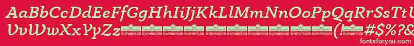 AnaphoraMediumItalicTrial Font – Green Fonts on Red Background