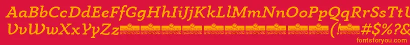 AnaphoraMediumItalicTrial Font – Orange Fonts on Red Background
