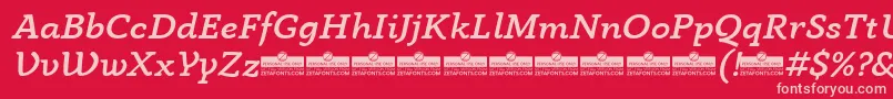 AnaphoraMediumItalicTrial Font – Pink Fonts on Red Background