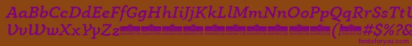 AnaphoraMediumItalicTrial Font – Purple Fonts on Brown Background