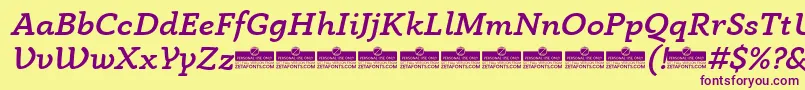 AnaphoraMediumItalicTrial Font – Purple Fonts on Yellow Background