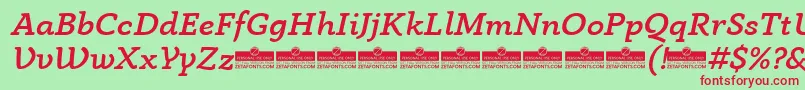 AnaphoraMediumItalicTrial Font – Red Fonts on Green Background