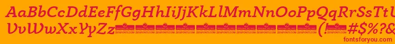 AnaphoraMediumItalicTrial Font – Red Fonts on Orange Background