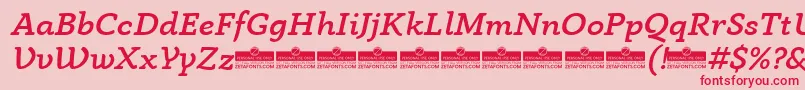 AnaphoraMediumItalicTrial Font – Red Fonts on Pink Background