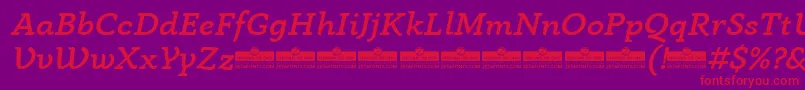 AnaphoraMediumItalicTrial Font – Red Fonts on Purple Background