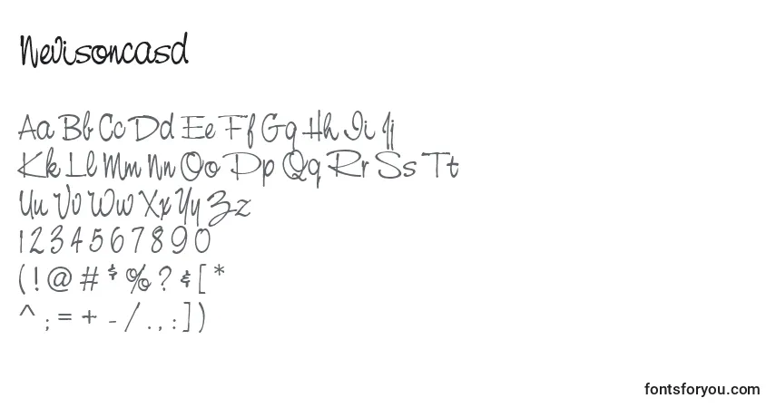 Schriftart Nevisoncasd – Alphabet, Zahlen, spezielle Symbole