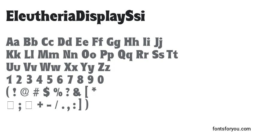Fuente EleutheriaDisplaySsi - alfabeto, números, caracteres especiales