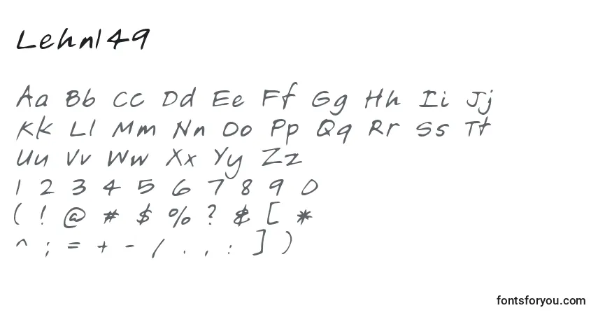 A fonte Lehn149 – alfabeto, números, caracteres especiais