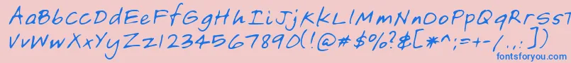 Lehn149-Schriftart – Blaue Schriften auf rosa Hintergrund