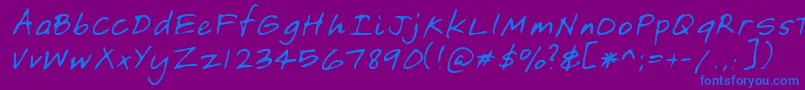 Lehn149-Schriftart – Blaue Schriften auf violettem Hintergrund