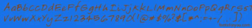 Lehn149 Font – Brown Fonts on Blue Background