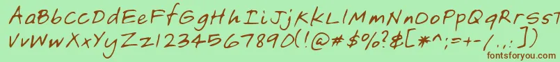 Lehn149 Font – Brown Fonts on Green Background