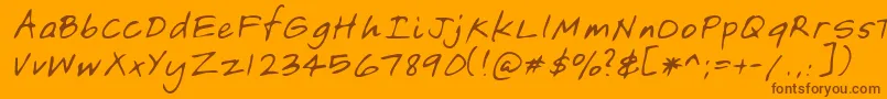 Lehn149-Schriftart – Braune Schriften auf orangefarbenem Hintergrund