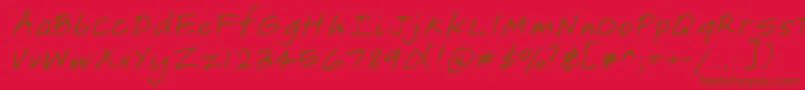 Lehn149 Font – Brown Fonts on Red Background