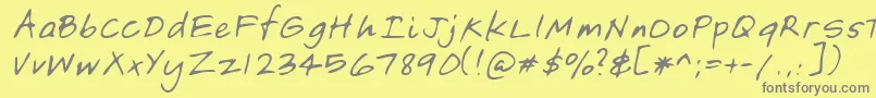 フォントLehn149 – 黄色の背景に灰色の文字