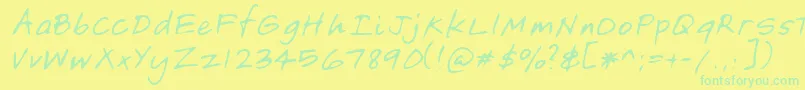 Lehn149 Font – Green Fonts on Yellow Background