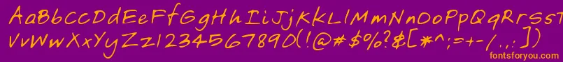フォントLehn149 – 紫色の背景にオレンジのフォント