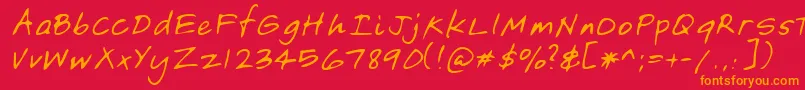 Lehn149 Font – Orange Fonts on Red Background