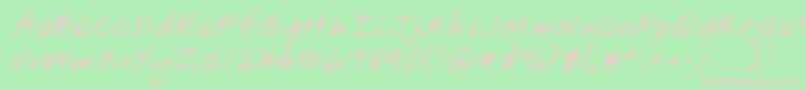 Lehn149 Font – Pink Fonts on Green Background