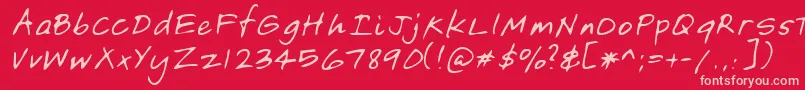 Lehn149 Font – Pink Fonts on Red Background